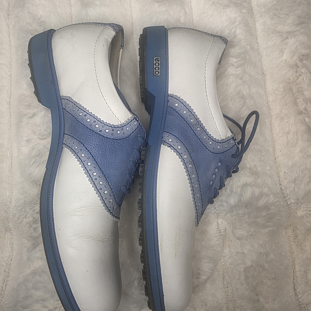 Ecco Women's Athletic Shoes - Blue and White - Picture 5 of 6